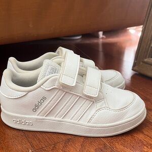 Adidas Kids White Velcro Sneakers